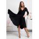 Rochie midi neagra din dantela asimetrica Anastasia  2 - jojofashion.ro