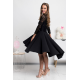 Rochie midi neagra din dantela asimetrica Anastasia  3 - jojofashion.ro