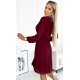 Rochie scurta din chiffon burgundy plisata vaporoasa Lisa 3 - jojofashion.ro