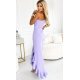 Rochie de ocazie lunga, lila, cu un umar gol, asimetrica, Aniko 3 - jojofashion.ro