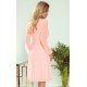 Rochie scurta din voal roz piersica plisata vaporoasa Lisa 3 - jojofashion.ro