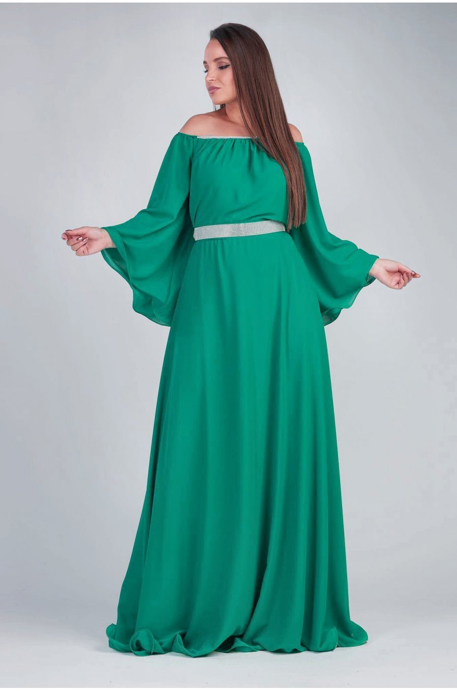 Rochie de ocazie lunga din voal turcoaz Cinderella Rochie de ocazie lunga din voal turcoaz Cinderella 1 - jojofashion.ro