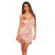 Rochie scurta mulata somon cu franjuri Darla 2 - jojofashion.ro