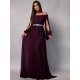 Rochie de ocazie vaporoasa lunga voal mov Afrodita 2 - jojofashion.ro