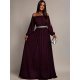 Rochie de ocazie vaporoasa lunga voal mov Afrodita 3 - jojofashion.ro