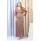 Rochie lunga mulata aurie din paiete Sophie 2 - jojofashion.ro