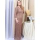 Rochie lunga mulata aurie din paiete Sophie 3 - jojofashion.ro