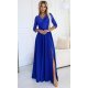 Rochie de seara lunga albastra cu dantela Allegria 2 - jojofashion.ro