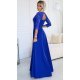 Rochie de seara lunga albastra cu dantela Allegria 3 - jojofashion.ro