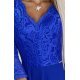 Rochie de seara lunga albastra cu dantela Allegria 6 - jojofashion.ro