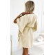 Rochie de zi eleganta midi, bej, croi fluture, oversize, Butterfly 3 - jojofashion.ro