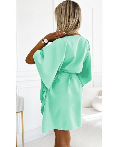 Rochie de vara, eleganta, midi, verde menta, croi fluture, Butterfly  Rochii, Rochie de vara, eleganta, midi, verde menta, croi fluture, Butterfly  - jojofashion.ro