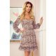Rochie midi, multicolora, cu maneca lunga, cu volan, boho, Danielle  2 - jojofashion.ro