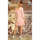 Rochie roz pal midi cu volan plisat croi in A Numoco Codruta 3 - jojofashion.ro