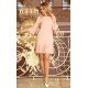 Rochie roz pal midi cu volan plisat croi in A Numoco Codruta 5 - jojofashion.ro