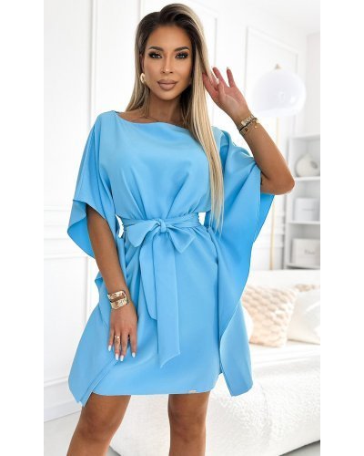 Rochie midi, bleu, croi fluture, Butterfly Rochii casual, Rochie midi, bleu, croi fluture, Butterfly - jojofashion.ro