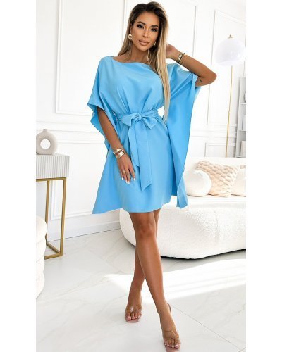 Rochie midi, bleu, croi fluture, Butterfly Rochii casual, Rochie midi, bleu, croi fluture, Butterfly - jojofashion.ro