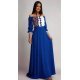 Rochie lunga albastra traditionala din voal vaporoasa Analisa 2 - jojofashion.ro