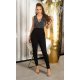 Salopeta eleganta neagra cu bust argintiu Aura 2 - jojofashion.ro