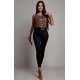 Salopeta eleganta in doua culori leopard si negru Livana 2 - jojofashion.ro