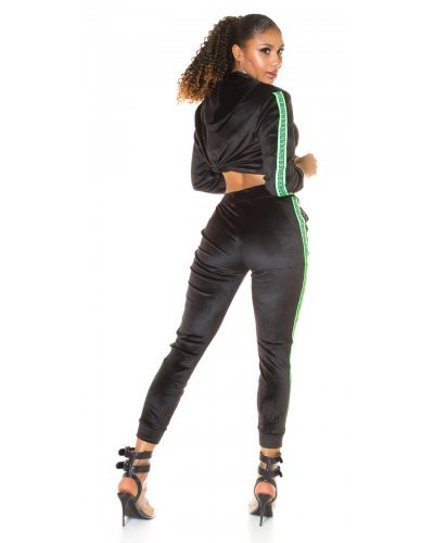 Trening dama casual, din catifea, verde neon Jade Treninguri dama, Trening dama casual, din catifea, verde neon Jade - jojofashion.ro