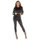 Trening dama casual, din catifea, verde neon Jade 2 - jojofashion.ro