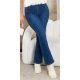 Blugi dama BootCut albastri, bumbac denim, cu talia inalta, Doumi 2 - jojofashion.ro