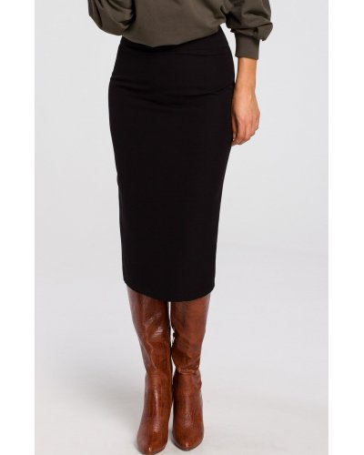 Fusta tip creion, mulata, midi, neagra, clasica, Collie - jojofashion.ro