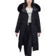 Geaca dama de iarna cu doua fete, neagra, parka, cu gluga si blanita, Fargo 2 - jojofashion.ro