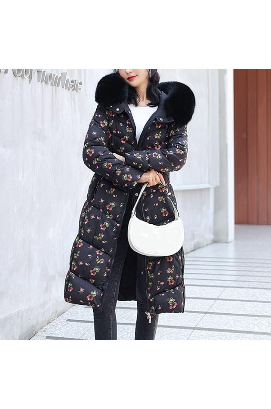 Geaca dama de iarna cu doua fete, neagra, parka, cu gluga si blanita, Fargo 2 - jojofashion.ro