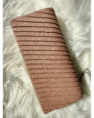 Geanta plic roz sampanie, glitter, Dazzling Genti dama, Geanta plic roz sampanie, glitter, Dazzling - jojofashion.ro