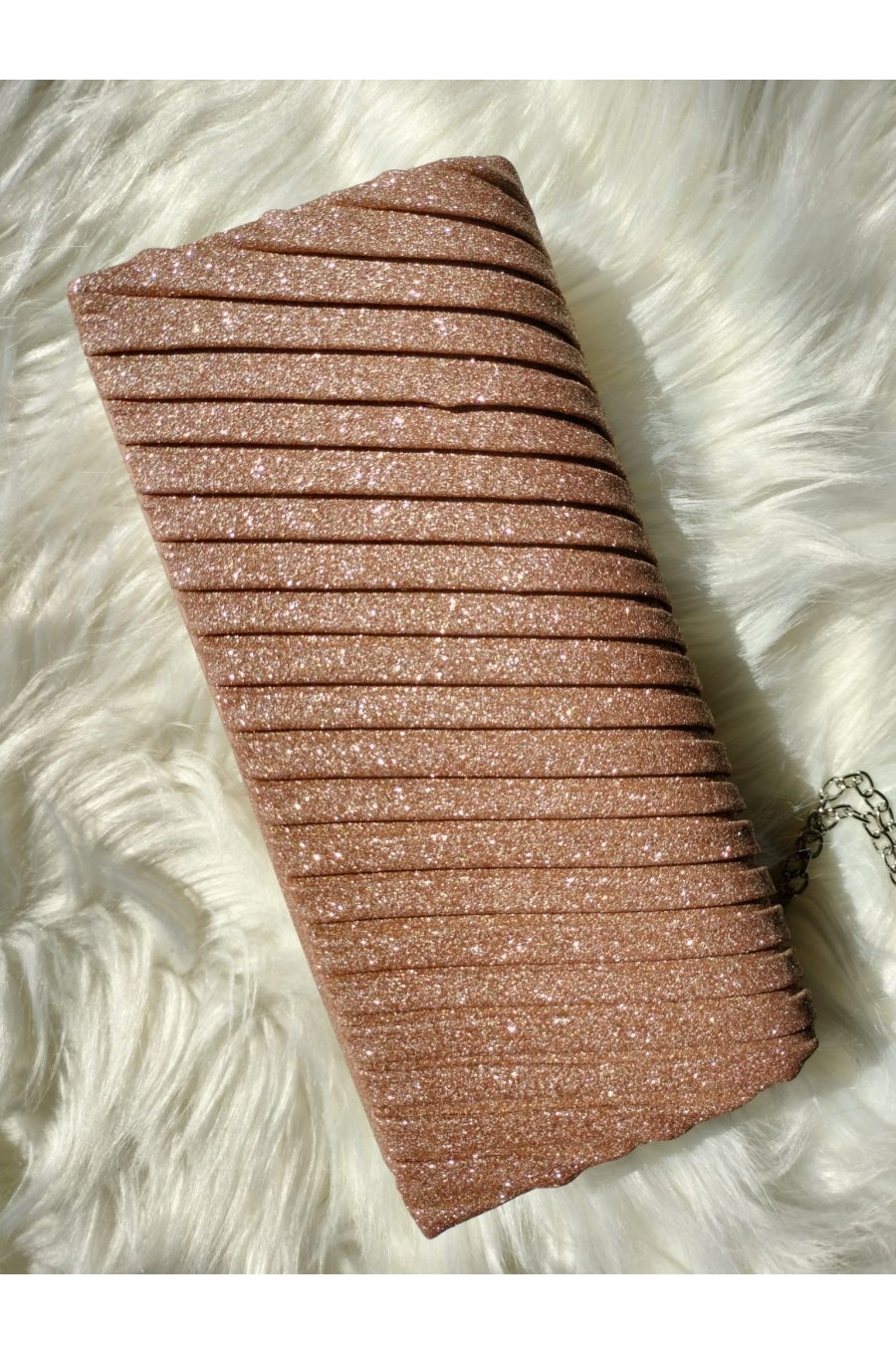 Geanta plic roz sampanie, glitter, Dazzling Geanta plic roz sampanie, glitter, Dazzling 1 - jojofashion.ro
