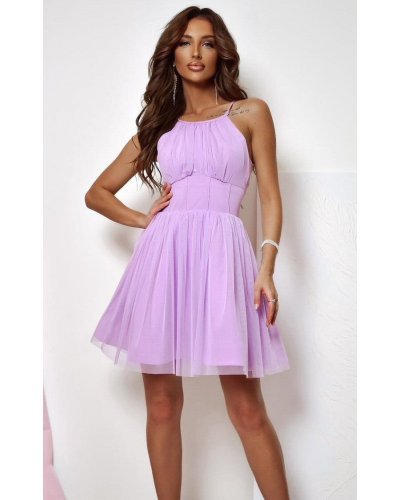 Rochie baby doll scurta, din tulle lila, SindiW Rochii cununie civila, Rochie baby doll scurta, din tulle lila, SindiW - jojofashion.ro