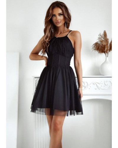 Rochie baby doll scurta neagra din tulle SindiW Rochie baby doll scurta neagra din tulle SindiW - jojofashion.ro