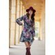 Rochie boho scurta bleumarin cu petrecuta cu maneca lunga CassieR 2 - jojofashion.ro