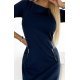 Rochie scurta din vascoza bleumarin Jossephine 4 - jojofashion.ro