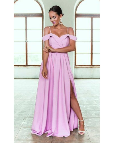 Rochie de ocazie eleganta lunga lila lavanda Kosmina Rochii lungi, Rochie de ocazie eleganta lunga lila lavanda Kosmina - jojofashion.ro