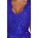 Rochie e seara midi mulata albastra din dantela Alissa  6 - jojofashion.ro