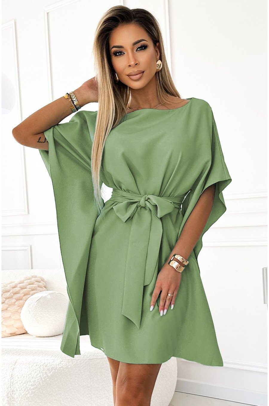 Rochie midi croi fluture kaki oversize Butterfly Rochie midi croi fluture kaki oversize Butterfly 1 - jojofashion.ro