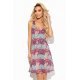 Rochie midi roz cu print colorat croi A Deyana Rochie midi roz cu print colorat croi A Deyana 2 - jojofashion.ro