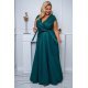Rochie marime mare eleganta, lunga, verde, din brocard, petrecuta, NataliaB 2 - jojofashion.ro