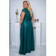 Rochie marime mare eleganta, lunga, verde, din brocard, petrecuta, NataliaB 3 - jojofashion.ro