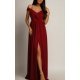 Rochie lunga burgundy cu umerii goi vaporoasa Kosmina 3 - jojofashion.ro