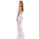 Rochie lunga alba din dantela cu bust tip corset Camy 3 - jojofashion.ro