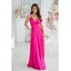 Rochie lunga din satin roz fucsia Aleeza 4 - jojofashion.ro