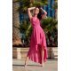 Rochie lunga din voal roz fucsia vaporoasa Fiona 2 - jojofashion.ro