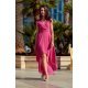 Rochie lunga din voal roz fucsia vaporoasa Fiona 5 - jojofashion.ro