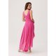 Rochie lunga din voal roz fucsia vaporoasa Fiona 3 - jojofashion.ro