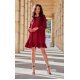 Rochie scurta burgundy cu maneca lunga si volan SintraR 2 - jojofashion.ro