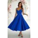 Rochie midi in clos albastra cu umerii goi vaporoasa Fabiola 2 - jojofashion.ro